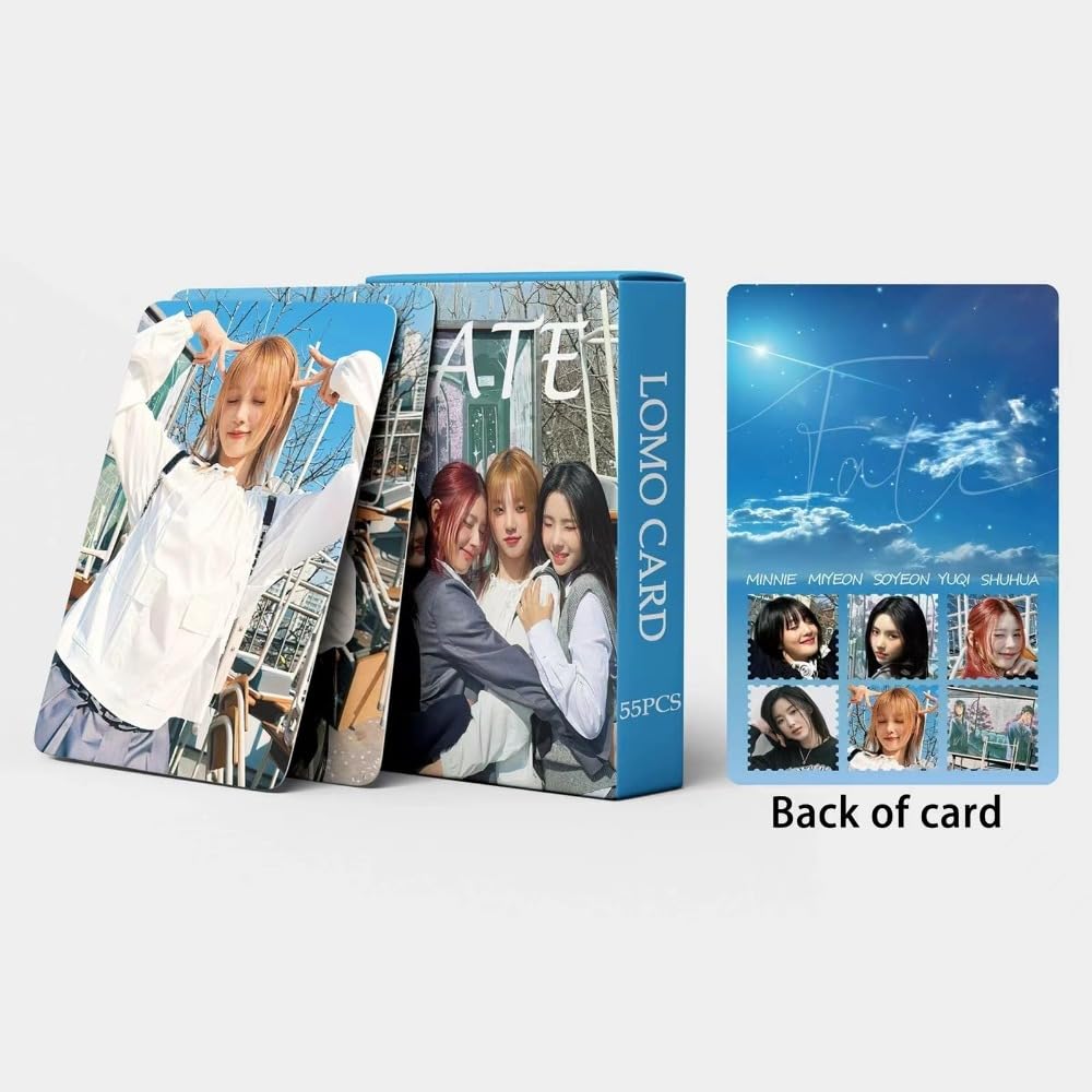 55 PCS GIDLE Small Card Song Yuqi MINNIE Ye Shuhua Postcard Card fate Peripheral Lomo Cards, Photocards