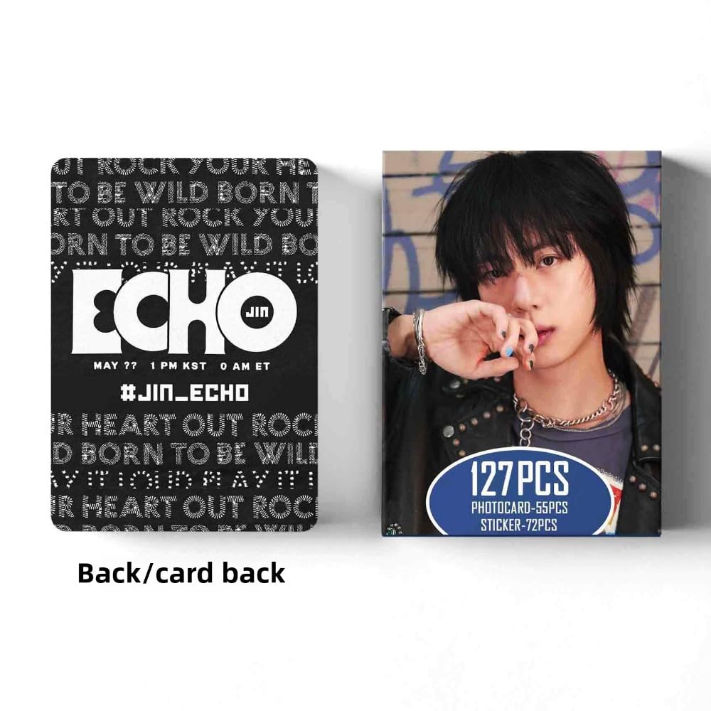 127 Pcs  JIN Photocards Album Echo Merch Jin Shuozhen 55 Pcs Lomo Cards And 72 Pcs Music Stickers