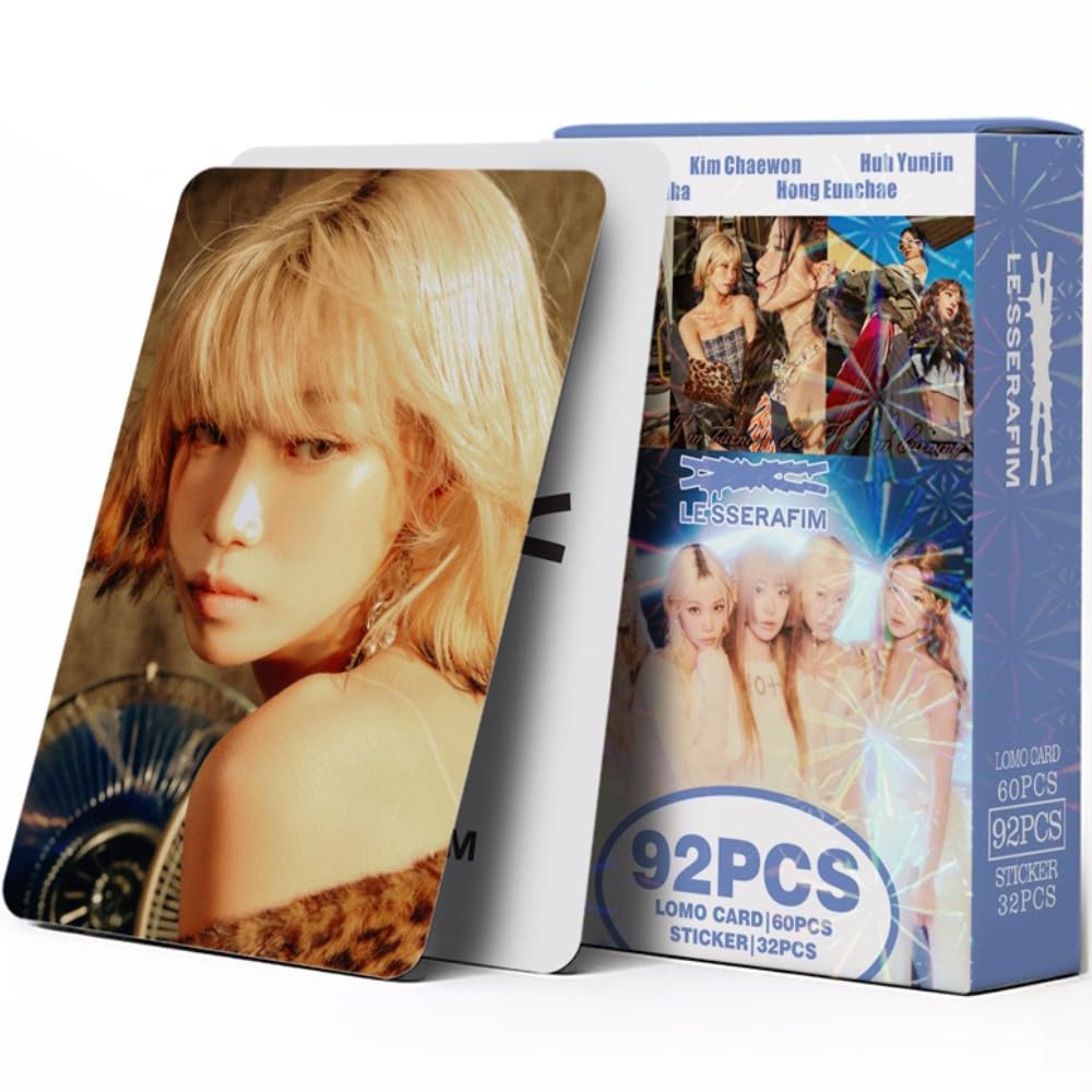 92 Small Cards LE SSERAFIM New Album HOT Peripheral 60 PCS Photo Cards And 32 PCS Stickers, Lomo Cards, Photocards