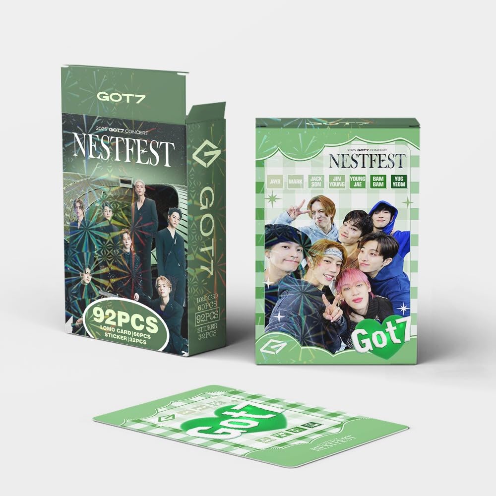 GOT7 Photocards 92 NESTFEST Albums Merch  60 Pcs LOMO Cards and 32 Pcs Music Stickers