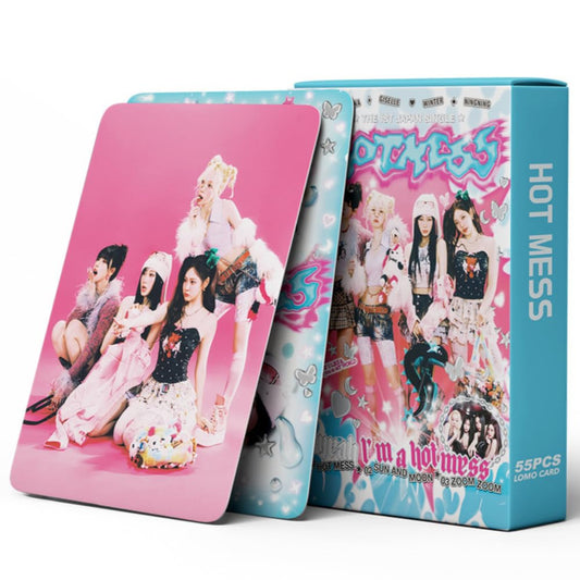 55 Pcs aespa photo cards HOT MESS Kpop merch Lomo Cards, Photocards