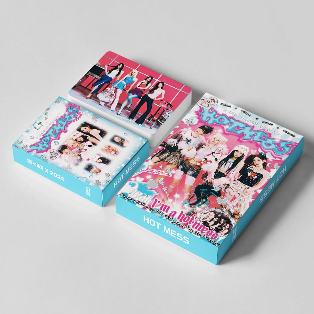 55 Pcs aespa photo cards HOT MESS Kpop merch Lomo Cards, Photocards