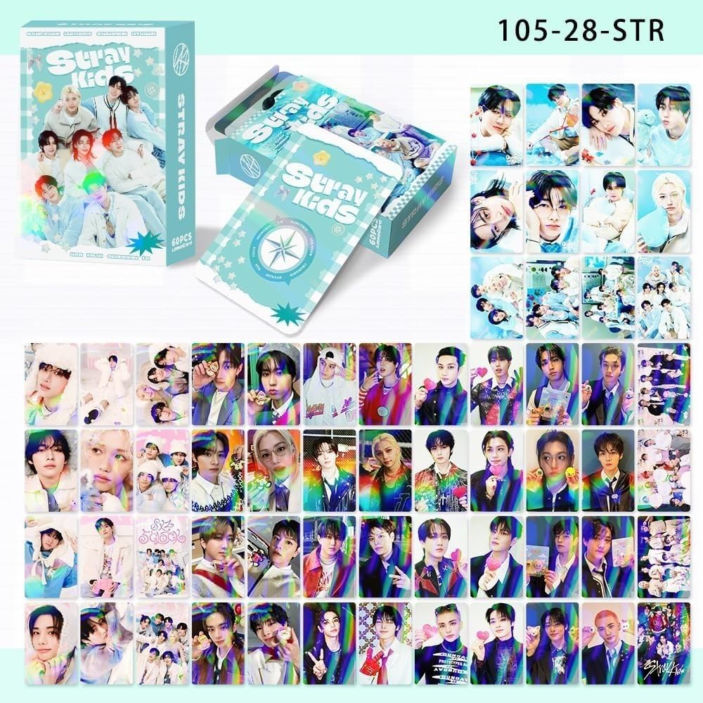 60 pcs laser card STRAYKIDS Merch stray kids photocards flash card LOMO cards