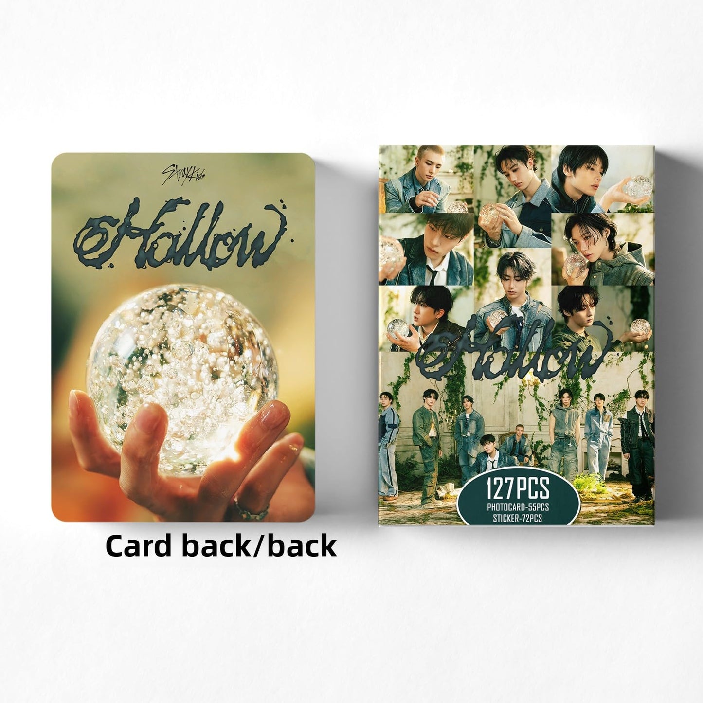 127 Pcs Stray Kids Photo Cards Album HOLLOW Merch, 55 Pcs Lomo cards And 72 Pcs Stickers