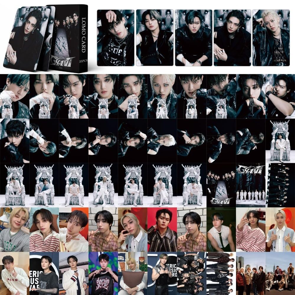 55 Pcs Stray Kids  Photocards  Album GIANT Merch FELIX Huang Xuanchen Fang Can Lomo Cards