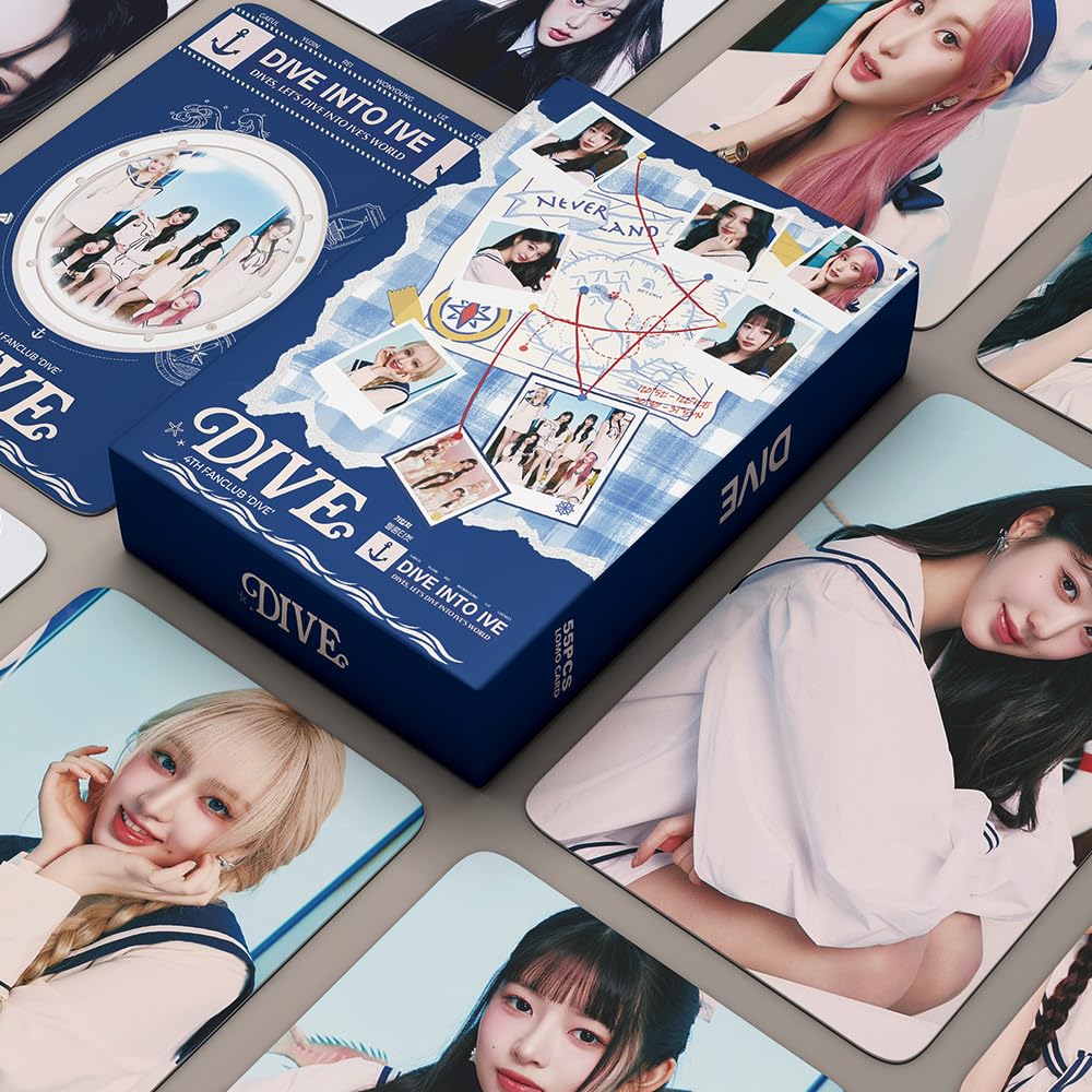 55Pcs NEW IVE 4th FANCLUB DIVE LOMO CARDS KPOP Lomo Cards, Photocards