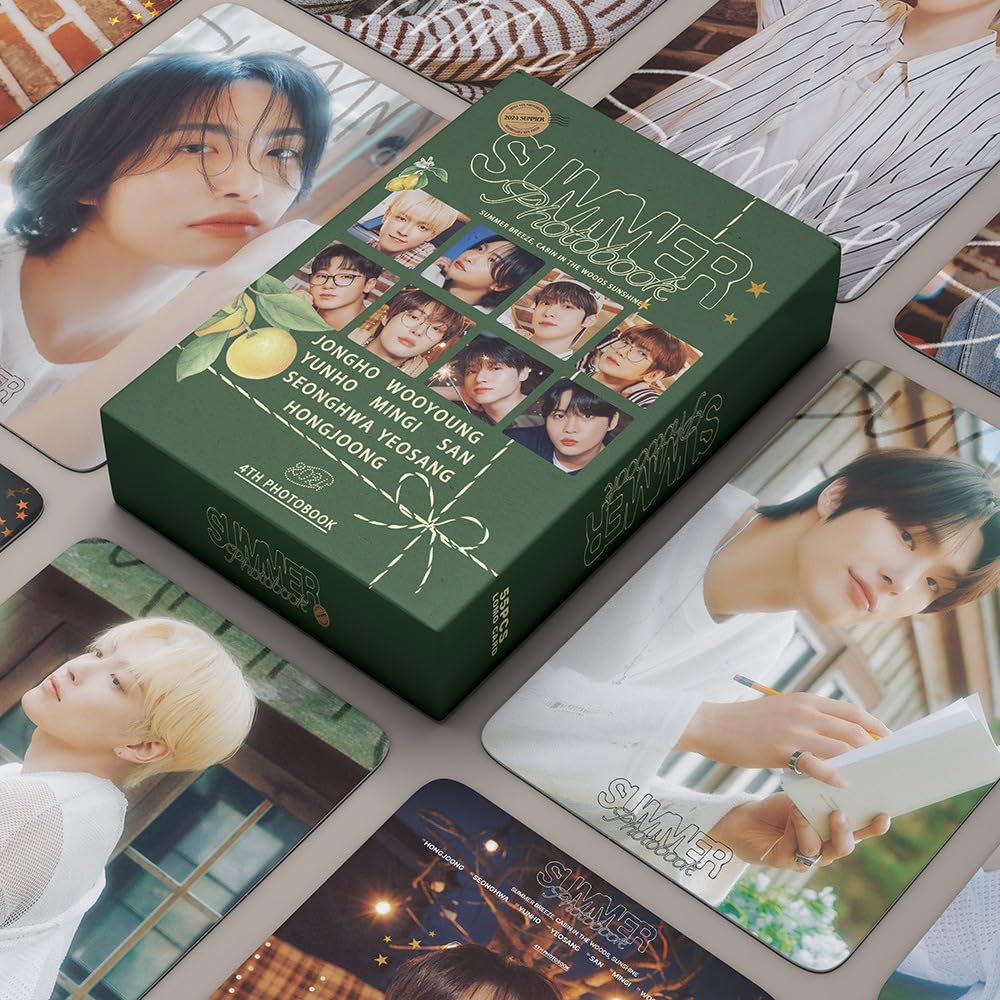 ATEEZ Merch  SUMMER PHOTOBOOK  albums Photocards 55 PCS Kpop ateez small card 2024 Lomo Cards, ateez photocards