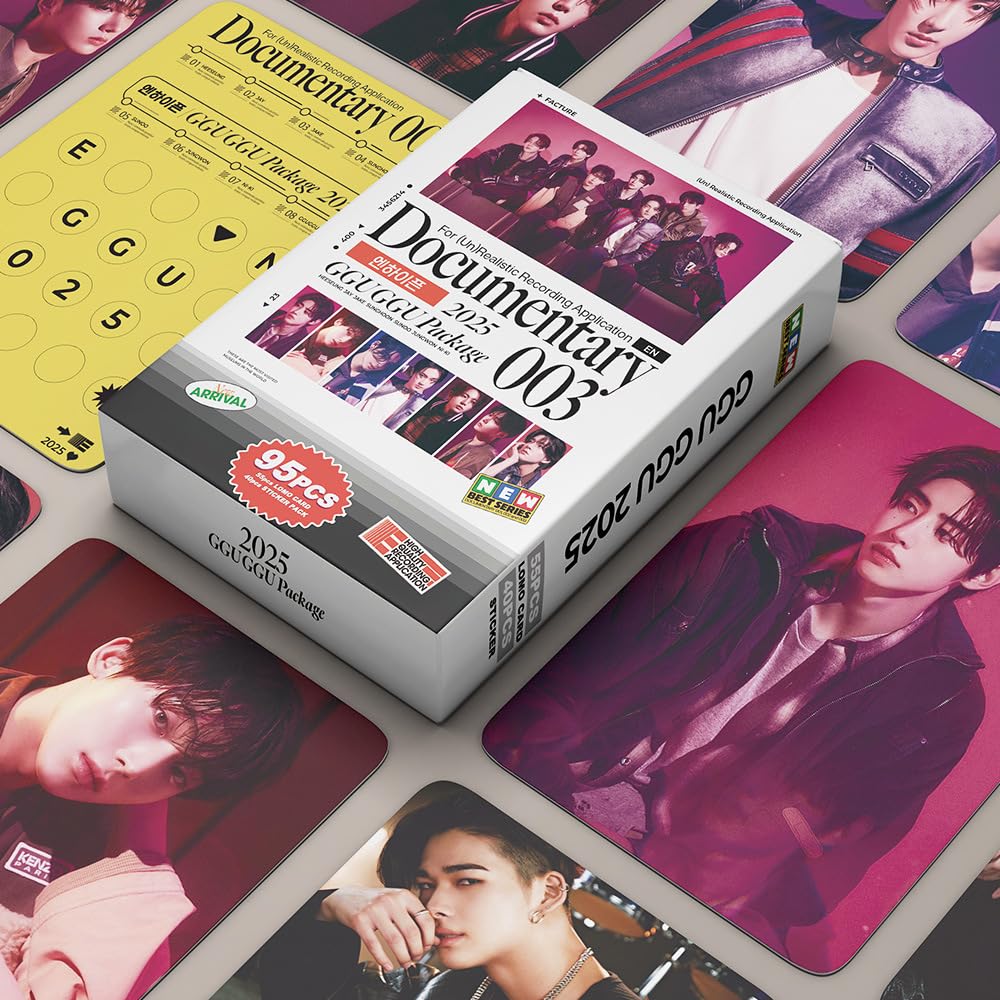 95 pcs enhypen photocards， Small Cards Stickers 2025 EN GGU GGU Series Poster Cards KPOP EN Support 40 PCS Stickers and 55 PCS Lomo Cards