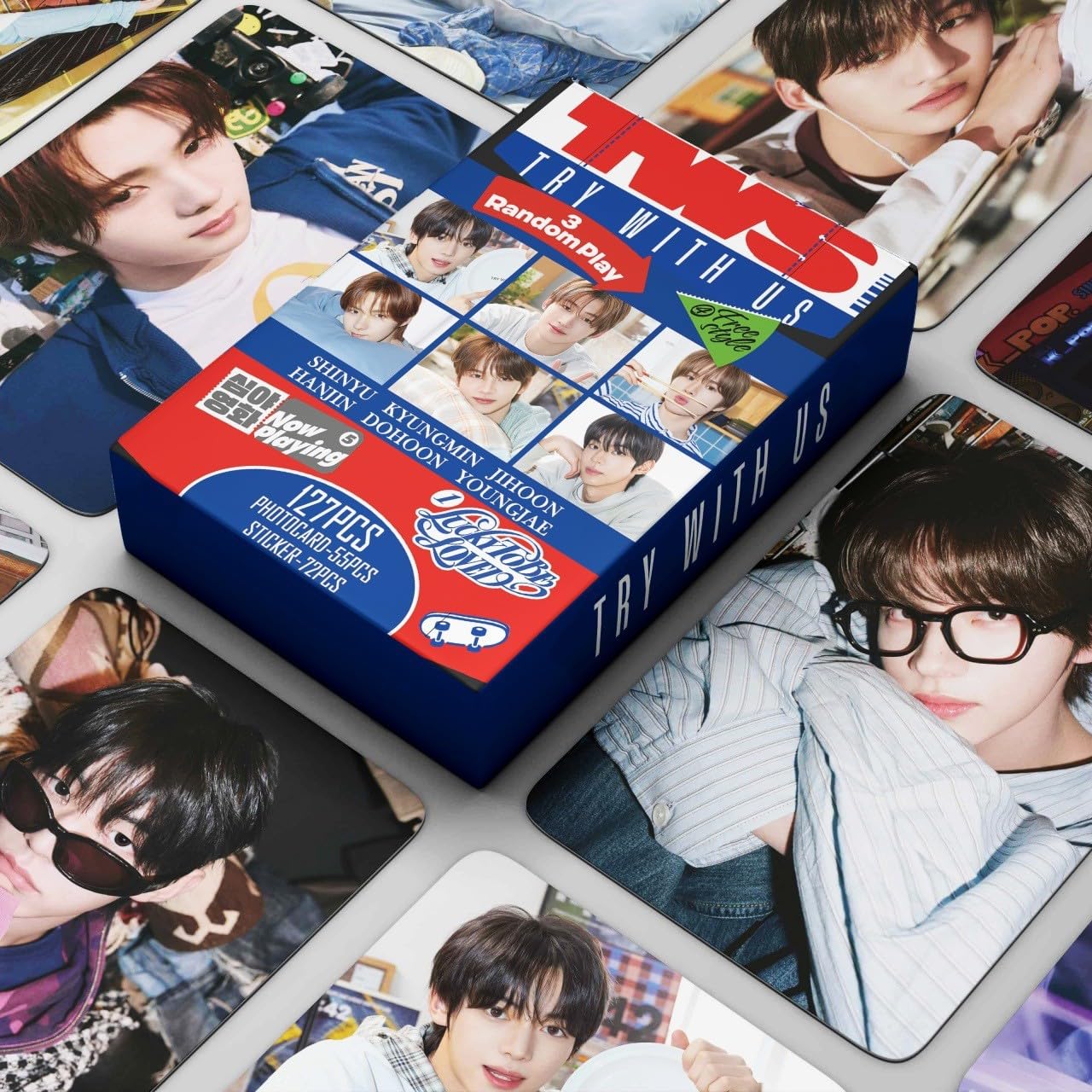 127 Pcs TWS Photocards TRY WITH US Album Lucky to be loved Merch 55 Pcs Lomo Cards And 67 Pcs Stickers