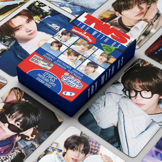 127 Pcs TWS Photocards TRY WITH US Album Lucky to be loved Merch 55 Pcs Lomo Cards And 67 Pcs Stickers