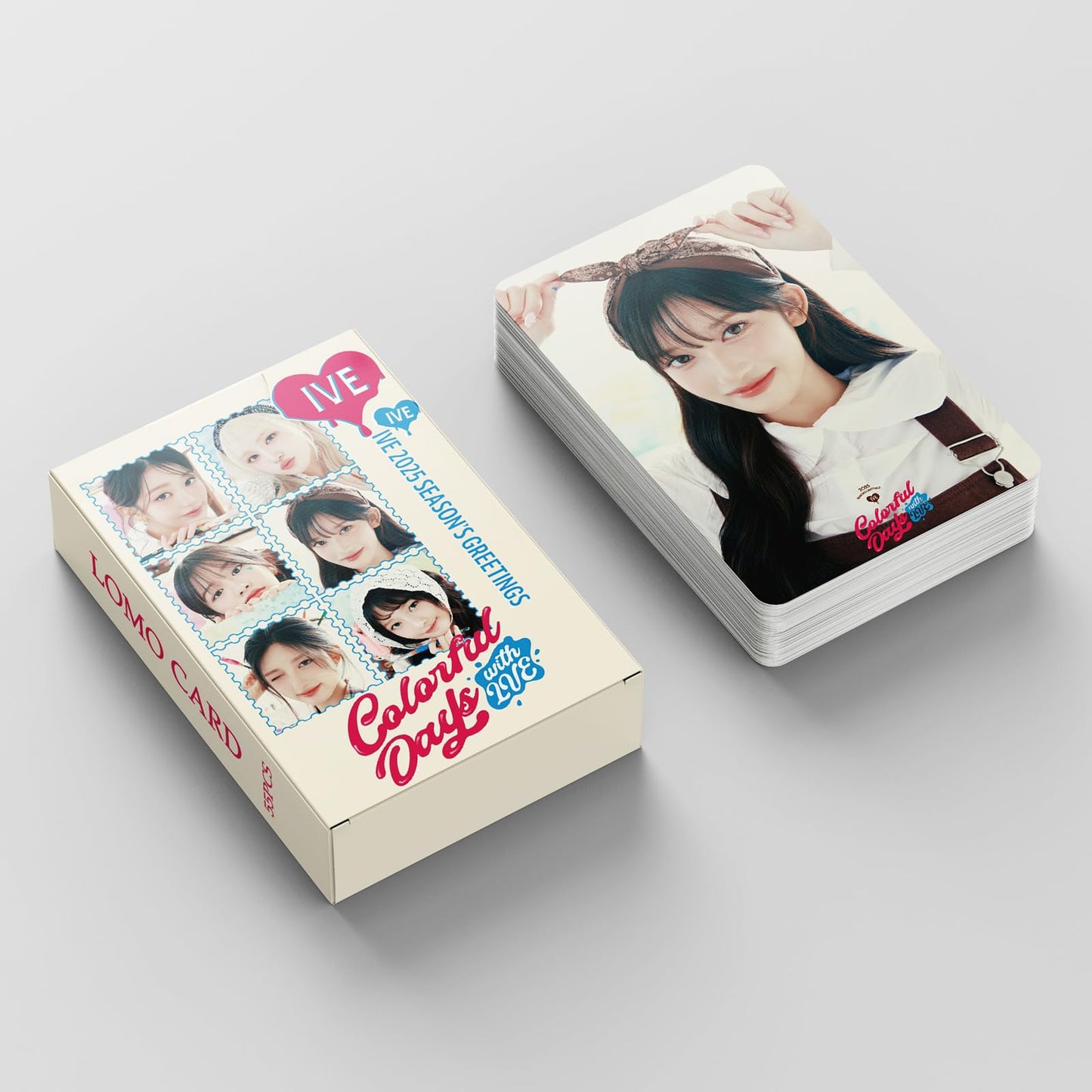 55 PCS IVE Kpop Photocards Album 2025 SEASON'S GREETINGS Merch Zhang Yuanying Colorful Days Lomo Cards