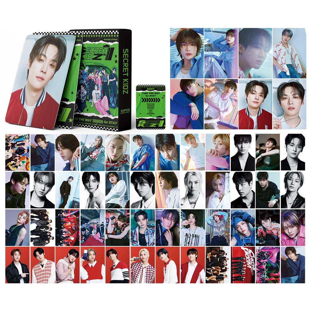 55 Pcs Boxed Stray kids Small Card SK SECRET KIDZ Support LOMO Card, Fang Can KPOP  Lomo Cards, Photocards
