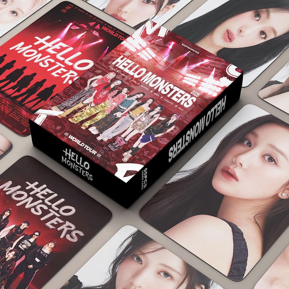 BABYMONSTER Photocards 55pcs BABYMONSTER   2025  New Album 1ST World Tour Hello Monsters Merch Lomo Cards