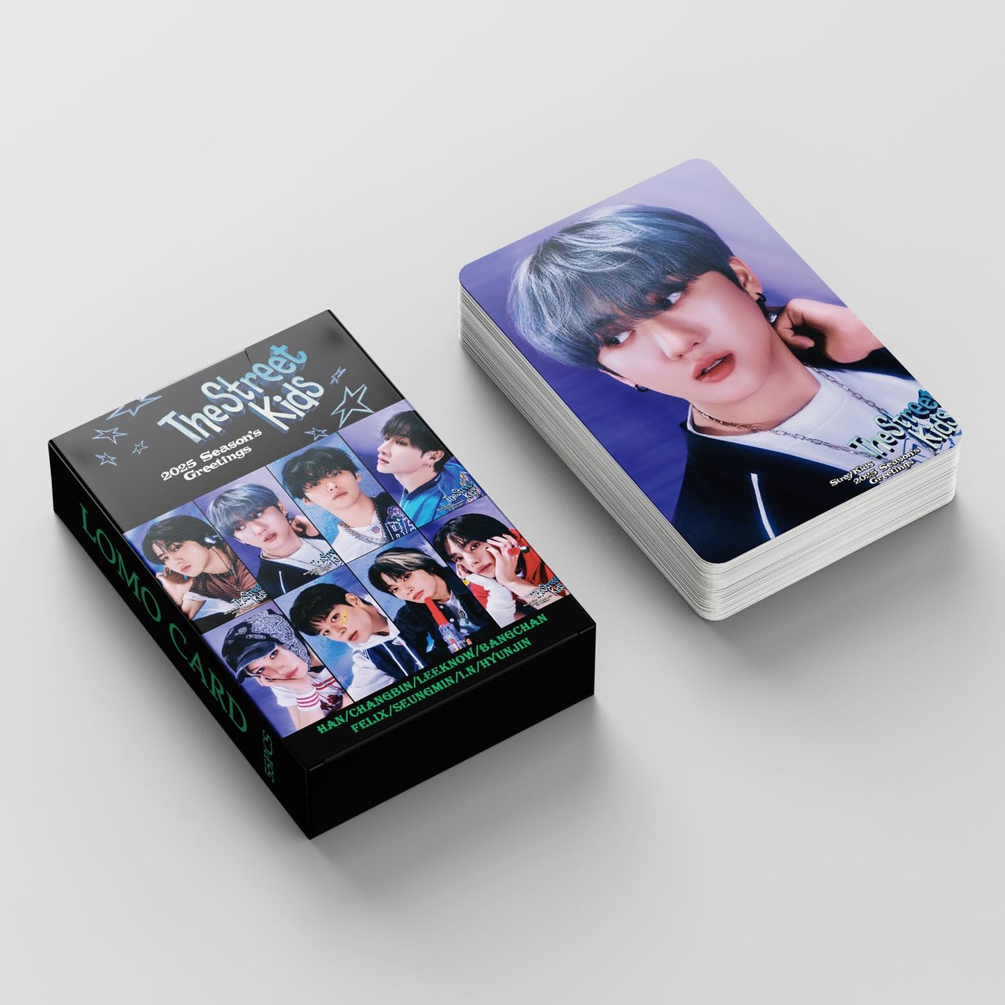 55 PCS stray kids cards THE STREET KIDS small card SEASON'S GREETINGS Lomo Cards, Photocards