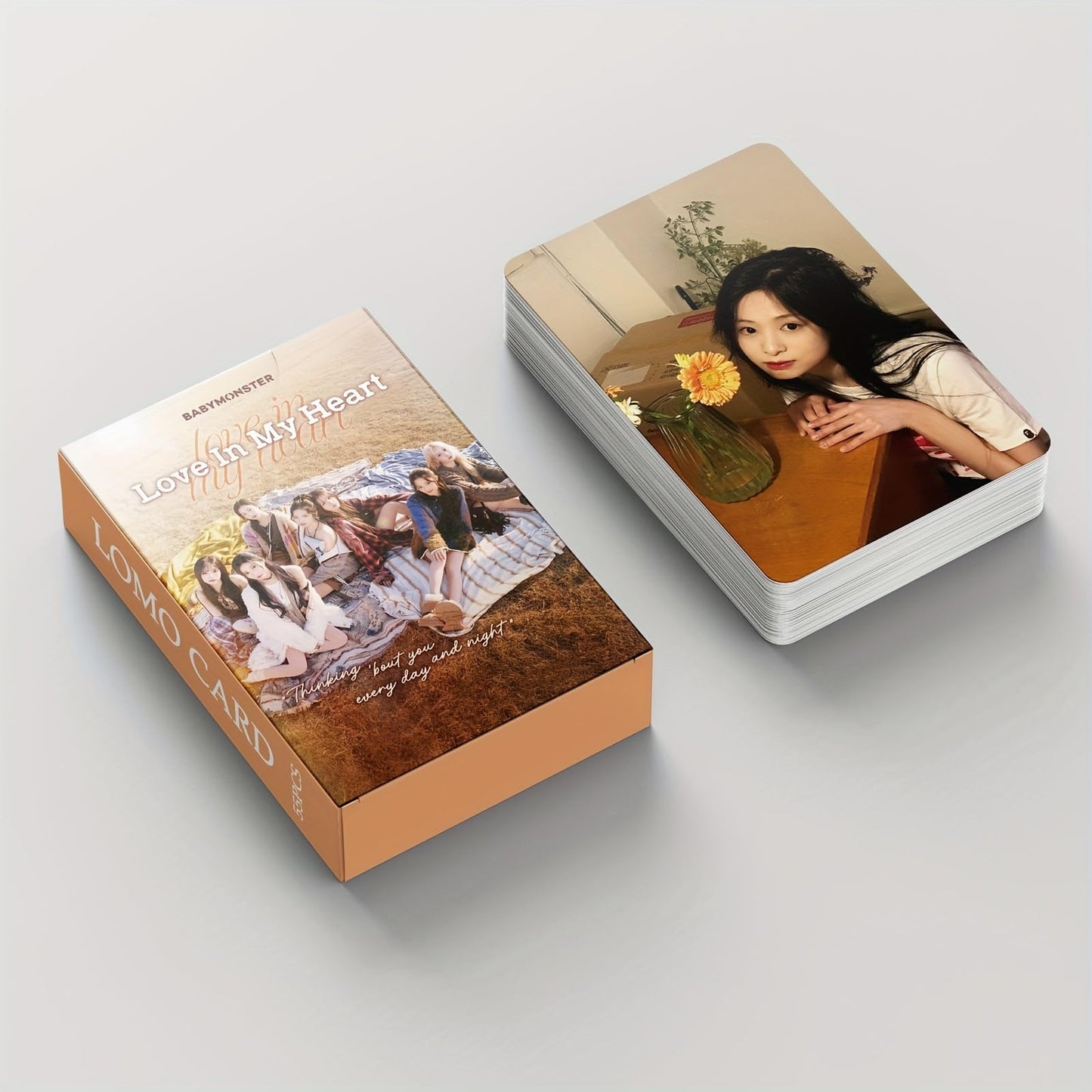 55 PCS BABYMONSTER Photocards Album Love In My Heart Cards AHYEON Fan Gift，baby monster merch Lomo Cards
