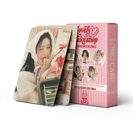 55 PCS GIDLE 2025 SEASON'S GREETINGS small cards in stock Song Yuqi YUQI Tian Xiaojuan Lomo Cards, Photocards