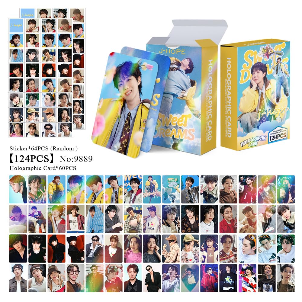 KPOP  JHOPE Photocards 124 Pcs Album SWEET DREAMS Album 60 Pcs Lomo Cards And 64 Pcs Stickers
