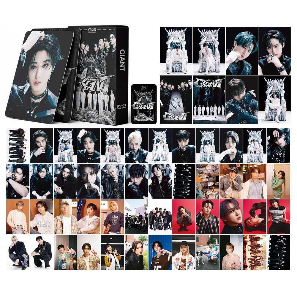 KPOPBP Stray Kids Giant Album Photocards 55 PCS KPOP Photo Cards SKZ Merch LOMO Card Set, Gift for Boys and Girls