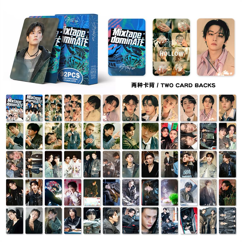 92 Pcs Kpop STRAY KIDS Photocards Album Mixtape dominATE Merch 60 Pcs LOMO Cards And 32 Pcs Music Stickers
