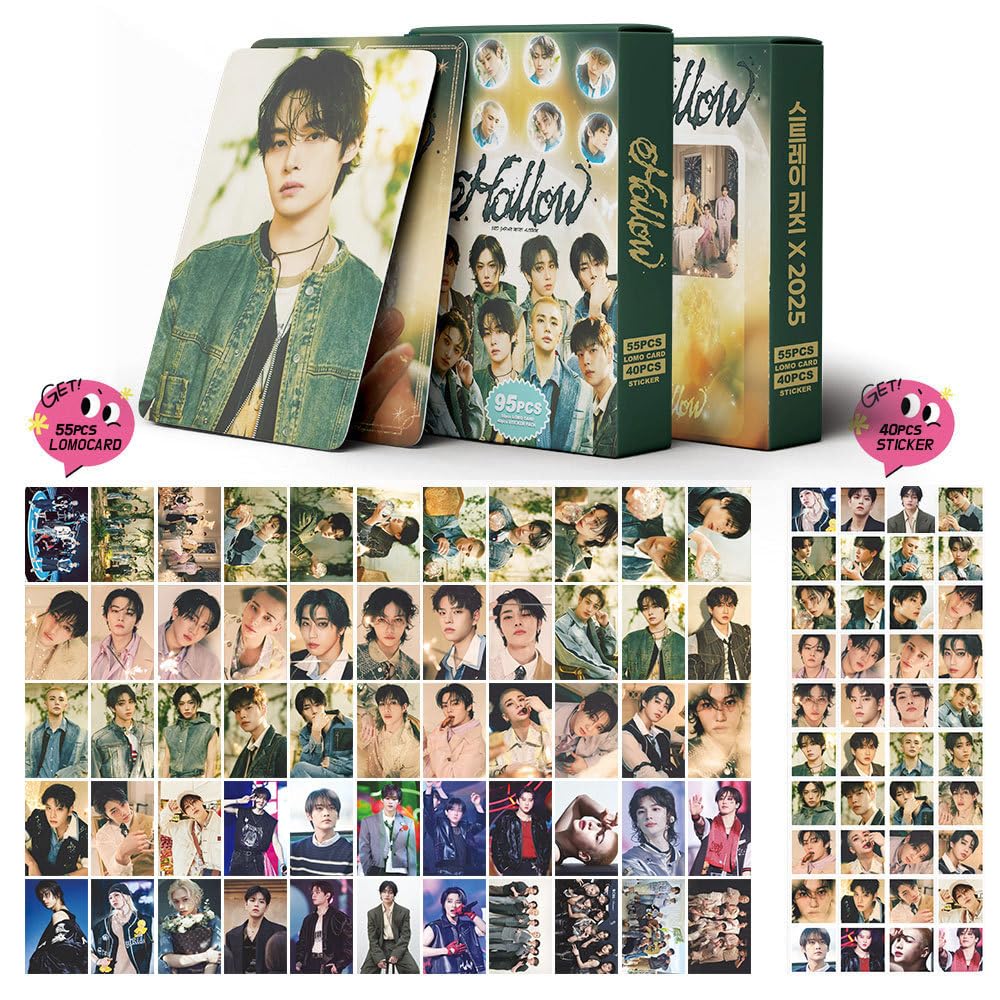 Kpop Stary Kids Photocards 95pcs Hollow Album Merch 55 Pcs Lomo Cards And 40 Pcs Stickers