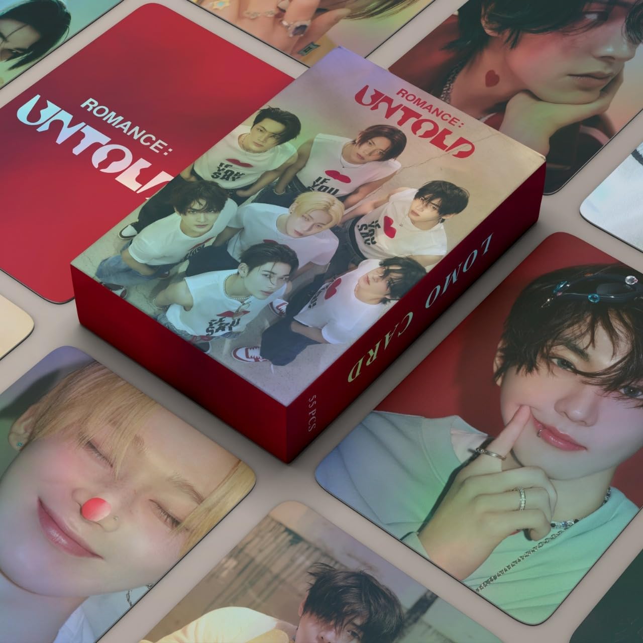 ENHYPEN Photocards, 55 PCS laser cards ROMANCE UNTOLD album Merch Lomo Cards