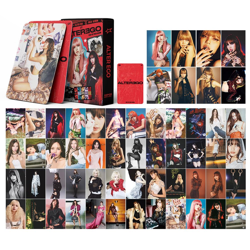 55 Pcs Blackpink LISA New Album ALTER EGO Exquisite Support LOMO Cards lisa Lomo Cards, Photocards