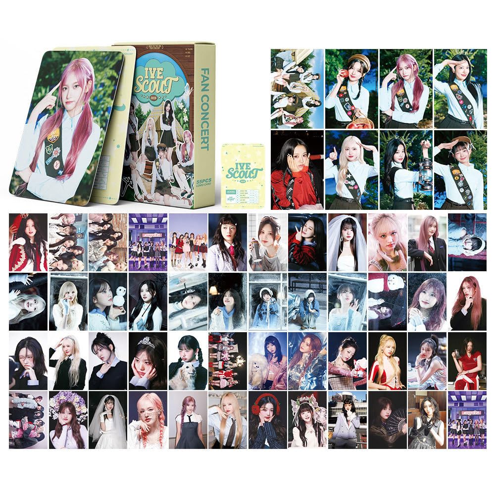 KPOP IVE  Photocards 55 Pcs IVE SCOUT concert, surrounding Lomo cards Zhang Yuanying