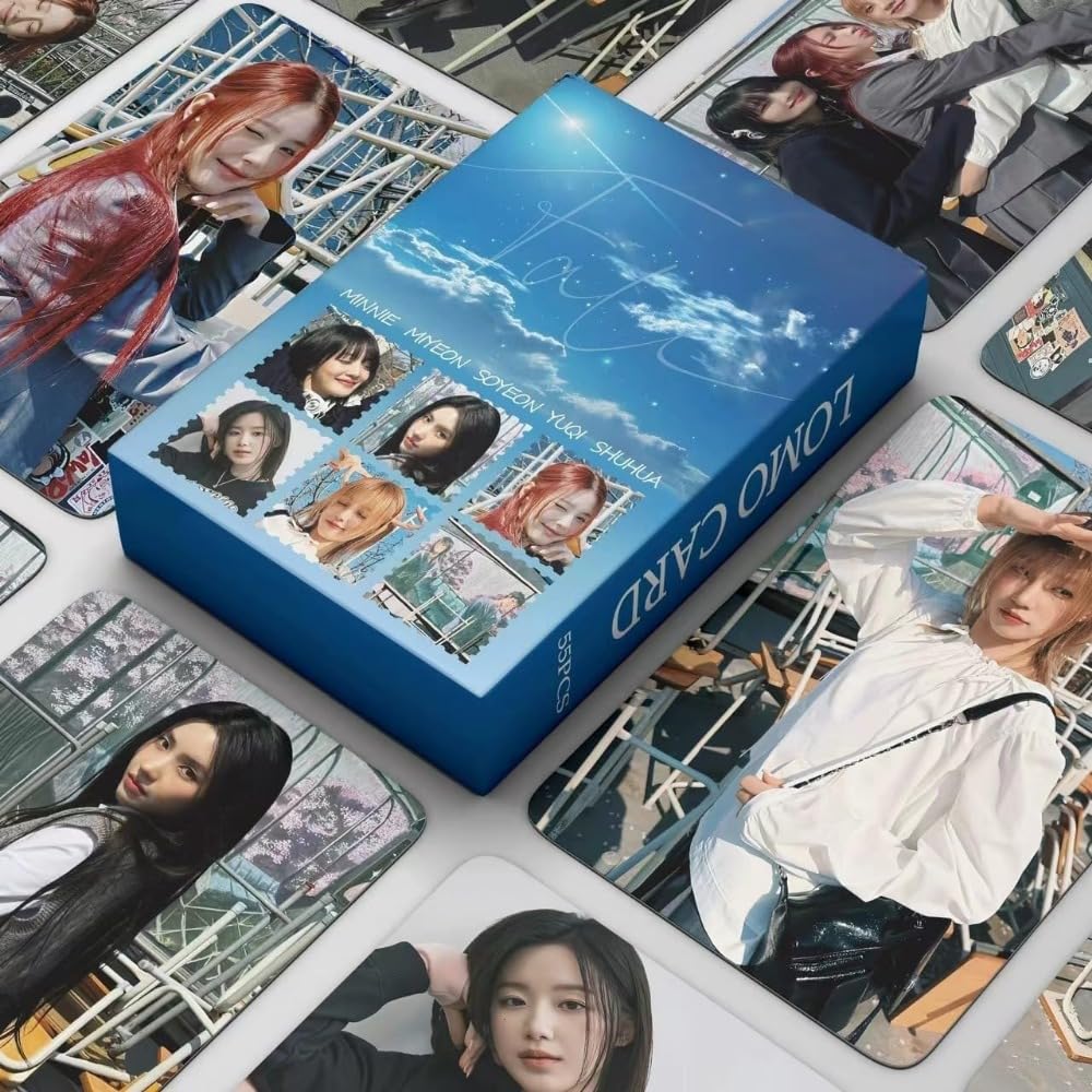 55 PCS GIDLE Small Card Song Yuqi MINNIE Ye Shuhua Postcard Card fate Peripheral Lomo Cards, Photocards