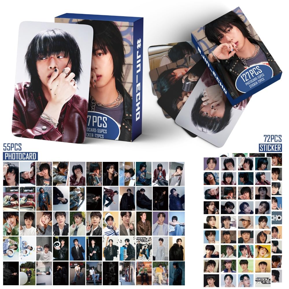 127 Pcs  JIN Photocards Album Echo Merch Jin Shuozhen 55 Pcs Lomo Cards And 72 Pcs Music Stickers