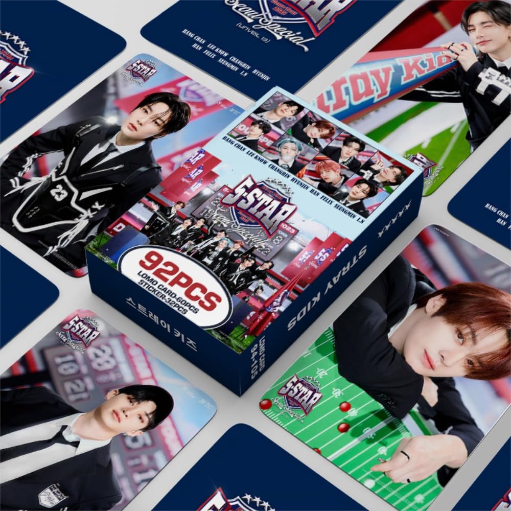 Stray Kids Photo cards 92 Pcs kpop Photocards STRAYKIDS Album 5-STAR Merch 60 Pcs Lomo Cards And 32 Pcs stray kids stickers