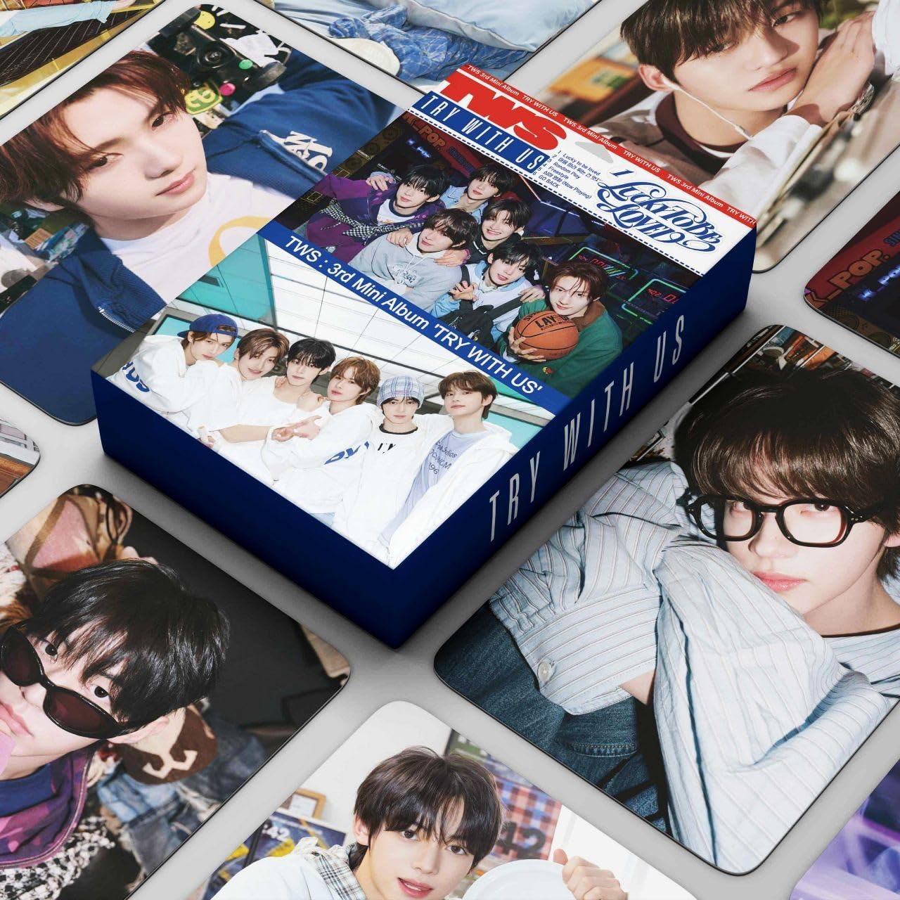 127 Pcs TWS Photocards TRY WITH US Album Lucky to be loved Merch 55 Pcs Lomo Cards And 67 Pcs Stickers