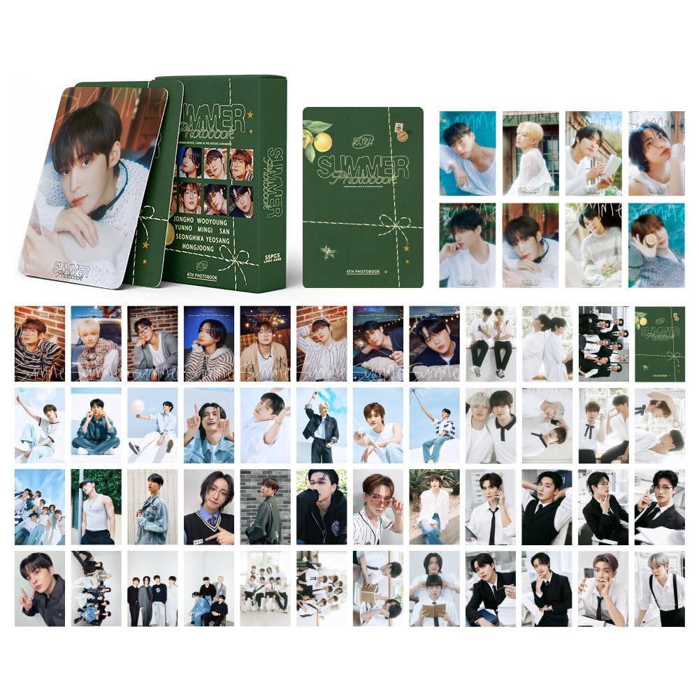 ATEEZ Merch  SUMMER PHOTOBOOK  albums Photocards 55 PCS Kpop ateez small card 2024 Lomo Cards, ateez photocards