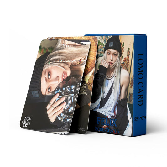 55 PCS Stray Kids Small Card (HOP) Li Longfu FELIX Card Lomo Cards, Photocards