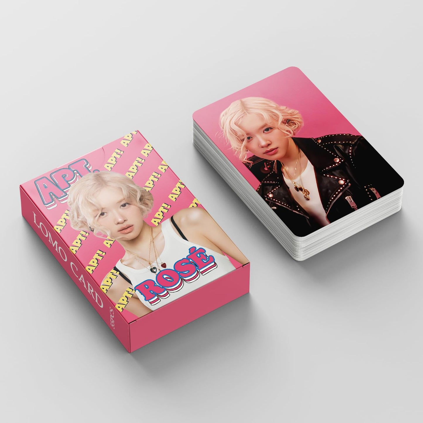 55 PCS Blackpink ROSE Small Card APT Album Merch Lemo Card Pink Small Card Pu Chaeying ROS ÉLomo Cards, Photocards