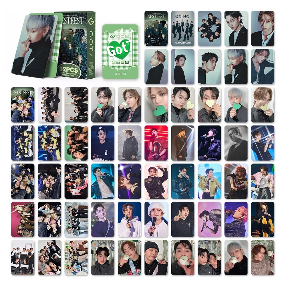 haianallo GOT7 Photocards 92 NESTFEST Albums Merch 60 Pcs LOMO Cards and 32 Pcs Music Stickers