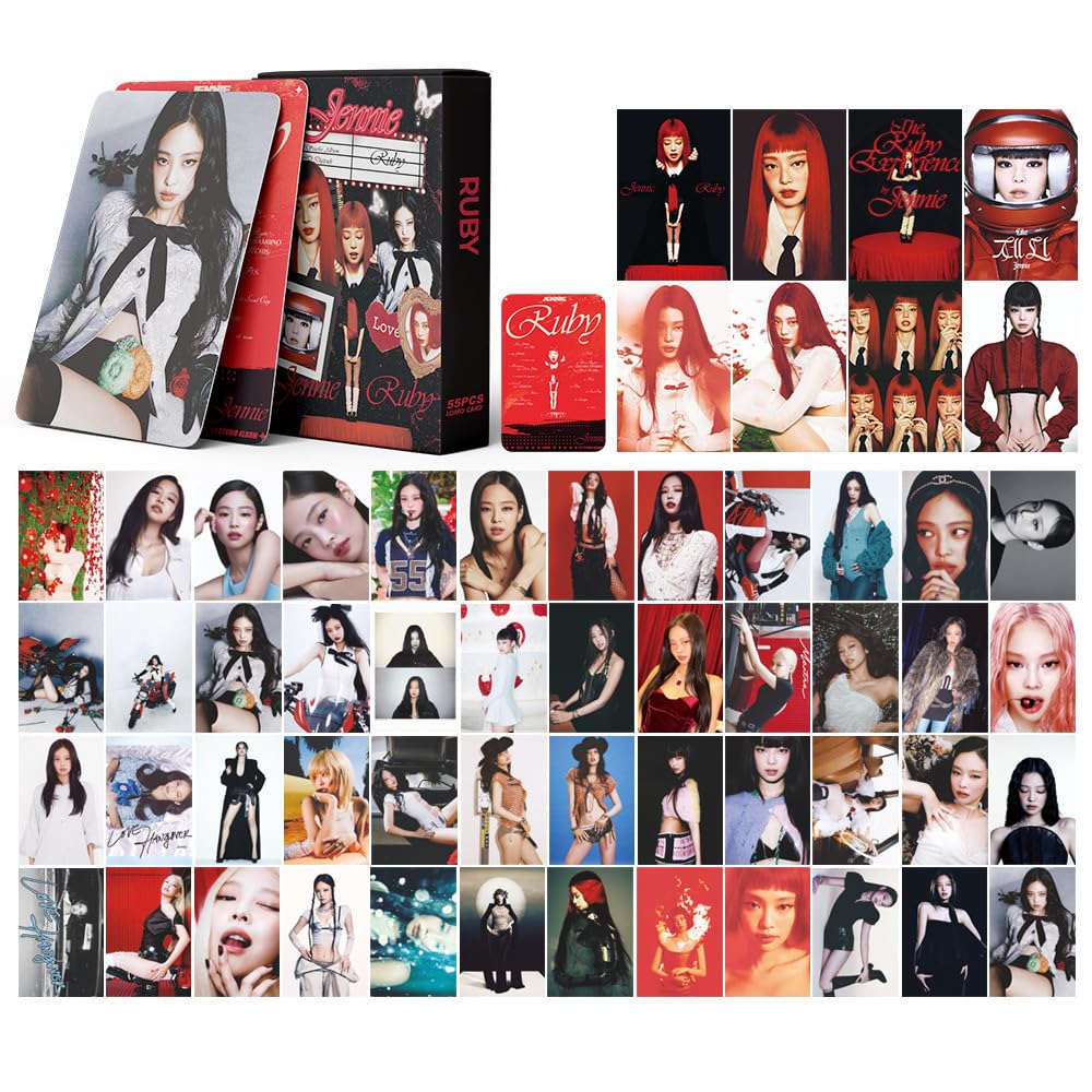 55 PCS Blackpink Photocards JENNIE 1ST Studio Album RUBY Album LOMO small Cards  KPOP Ginny Merch LOMO Cards postcard Photocards