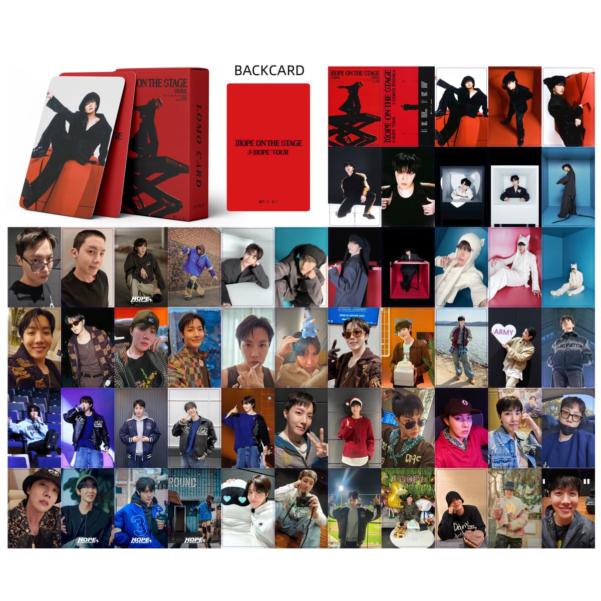 55 PCS  J-Hope Tour Hope on the Stag KPOP Lomo Cards, Photocards