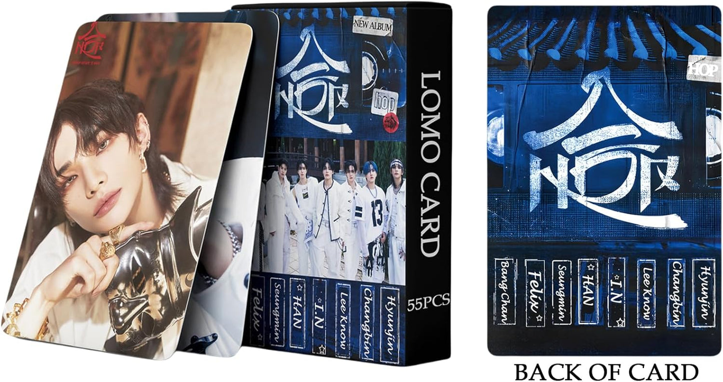 Stray Kids Photocards HOP Album Photo Cards 55 PCS KPOP SKZHOP HIPTAPE (HOP) Post Card Stray Kids Merch Boys and Girls Card Set Lomo Cards, Photocards