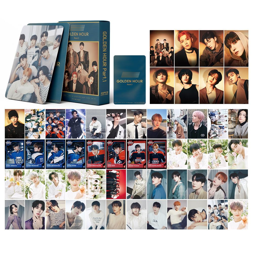 55 PCS  ATEEZ small cards, Cui Zhonghao Cui Umbrella Jinhongzhong support card around GOLDEN HOUR Lomo Cards, Photocards