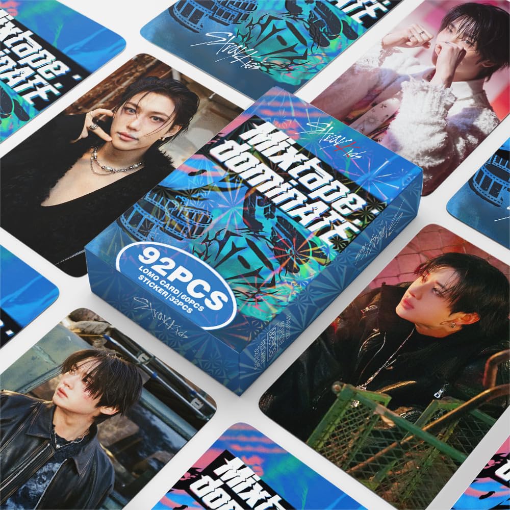 92 Pcs Kpop STRAY KIDS Photocards Album Mixtape dominATE Merch 60 Pcs LOMO Cards And 32 Pcs Music Stickers