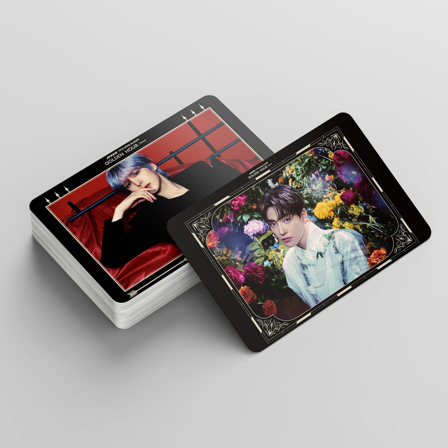 55 PCS ATEEZ  Photocards Merch Small Cards GOLDEN HOUR: Part 2 Cards Ice On My Teeth , Ateez Album Lomo Cards,