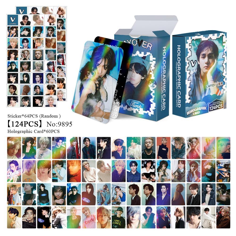 KPOP  V Photocards 124 Pcs Album Layover Merch 60 Pcs Lomo Crads And 64 Pcs Stickers