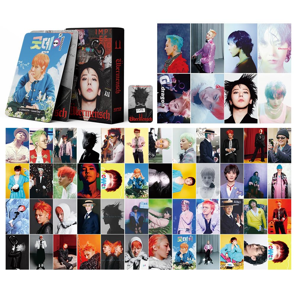 55 PCS BIGBANG Kpop G-DRAGON Album Übermensch  Merch  G-DRAGON card DRAMA Lomo Cards, Photocards