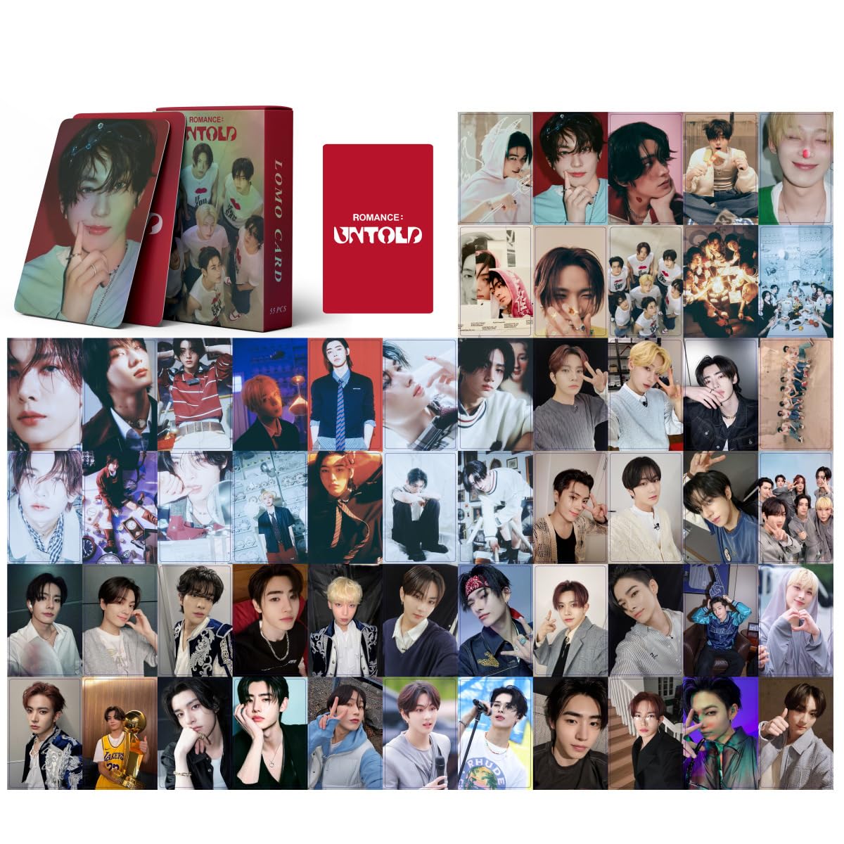 ENHYPEN Photocards, 55 PCS laser cards ROMANCE UNTOLD album Merch Lomo Cards