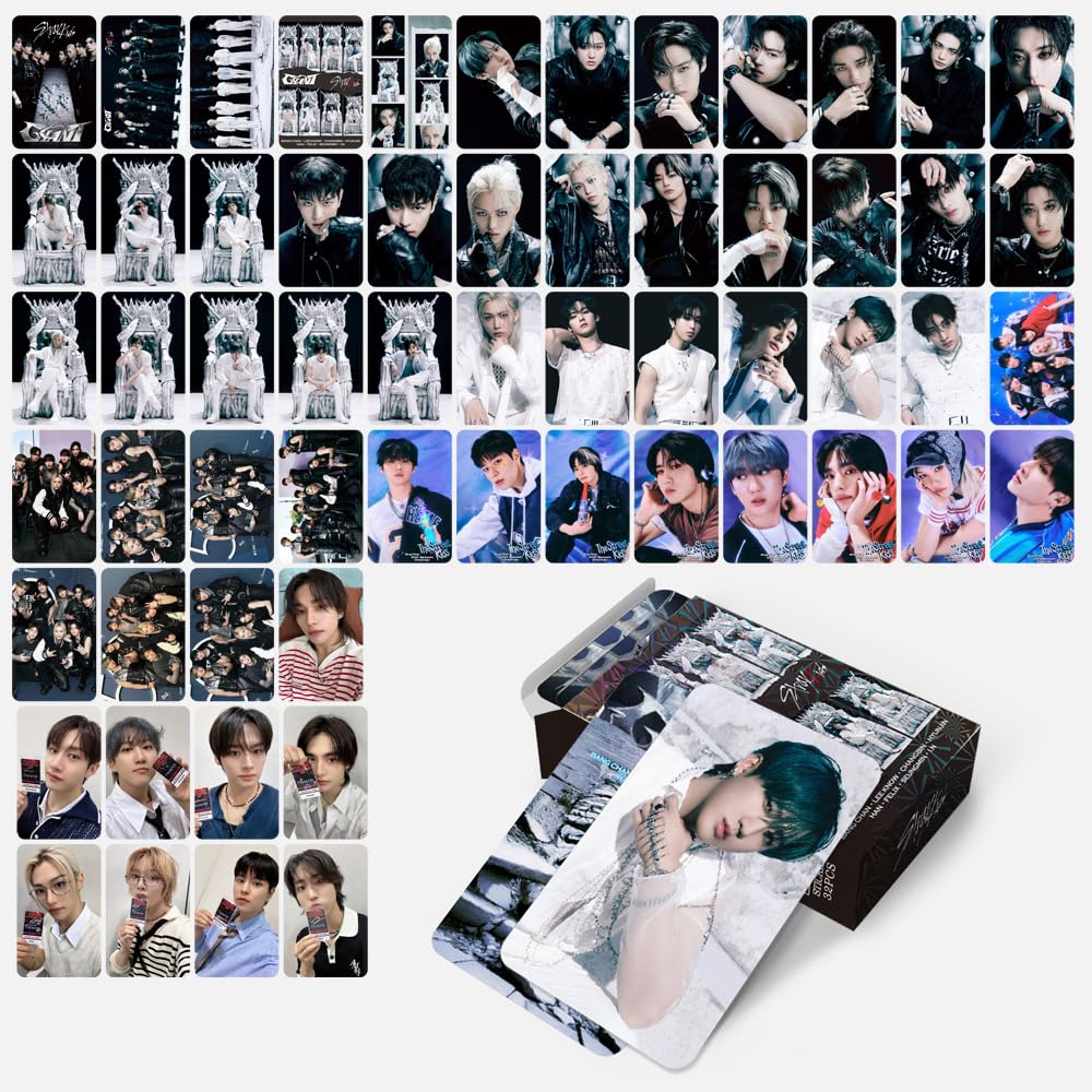 92 PCS  Double Sided LOMO Cards STRAYKIDS Merch ,New Album GIANT Small Cards 60 PCS Photo Cards And 32 PCS Music Stickers
