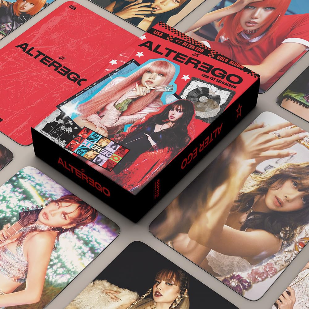 55 Pcs Blackpink LISA New Album ALTER EGO Exquisite Support LOMO Cards lisa Lomo Cards, Photocards