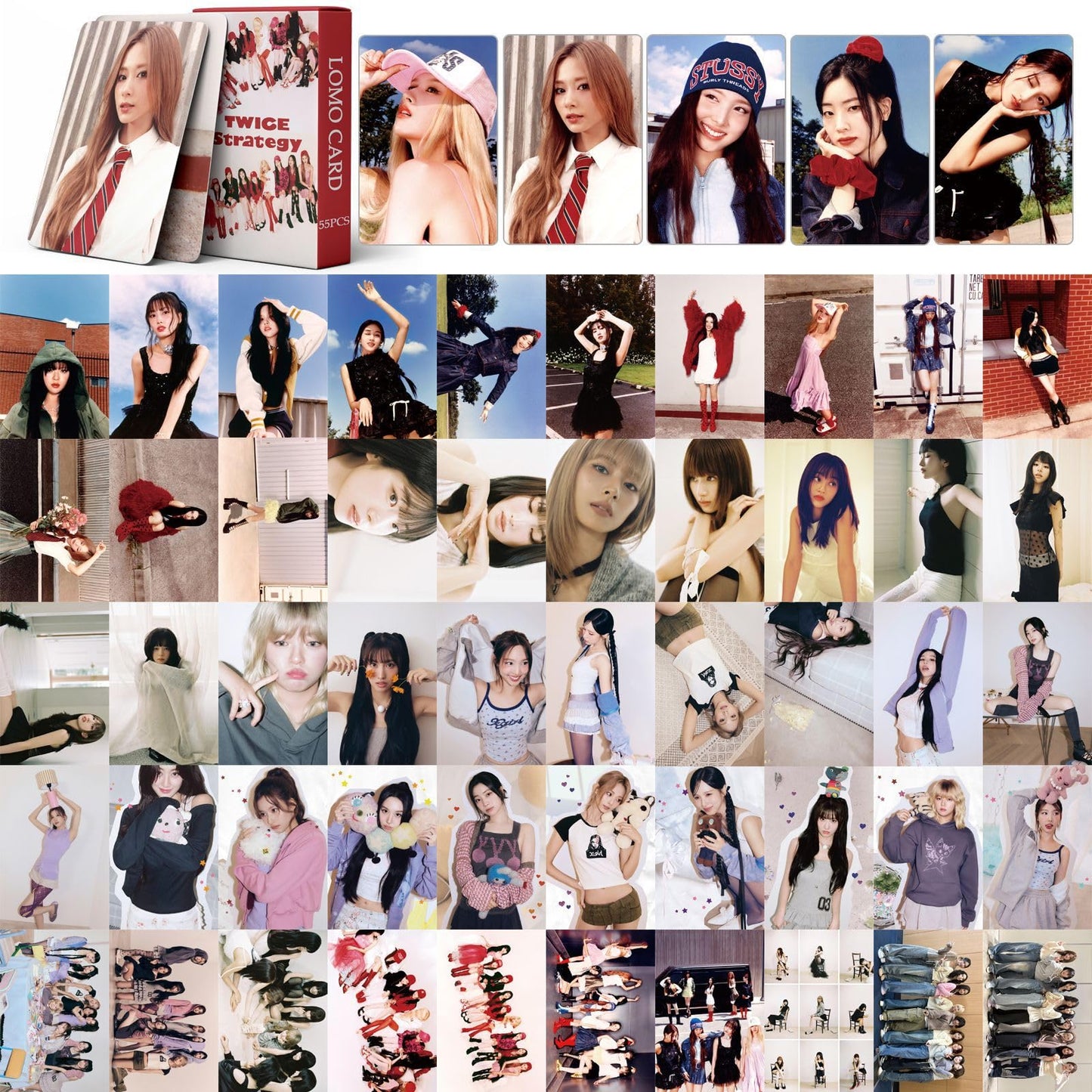 55 PCS TWICE  Photocards Small Card Strategy Card Lin Nalian SANA MOMO Album Merch Lomo Cards