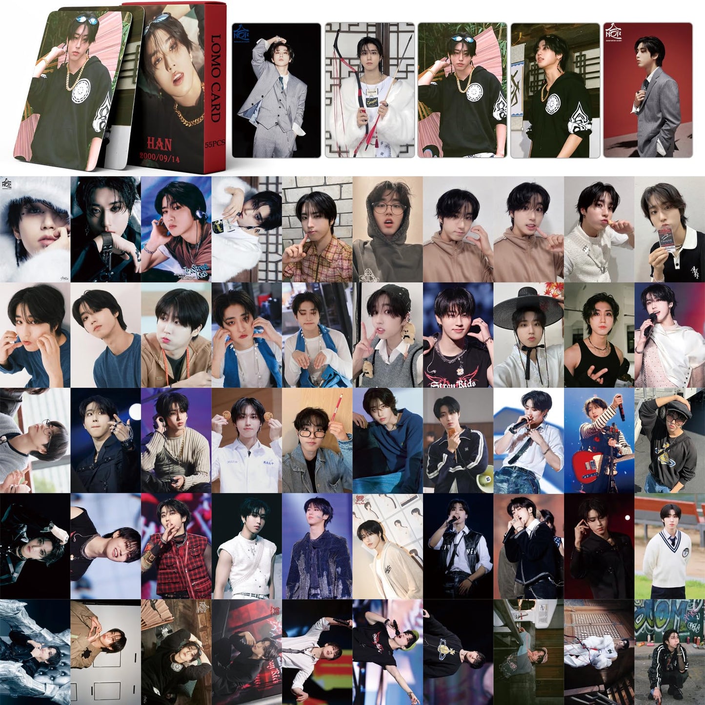 55 PCSStray Kids Small Card (HOP) Hanchi City HAN Card Lomo Cards, Photocards