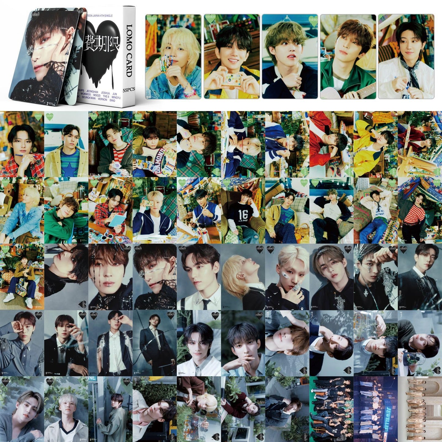 55 PCS SEVENTEEN consumption period small cards in stock Xu Minghao Yin Jinghan Quanyuanyou Lomo Cards, Photocards