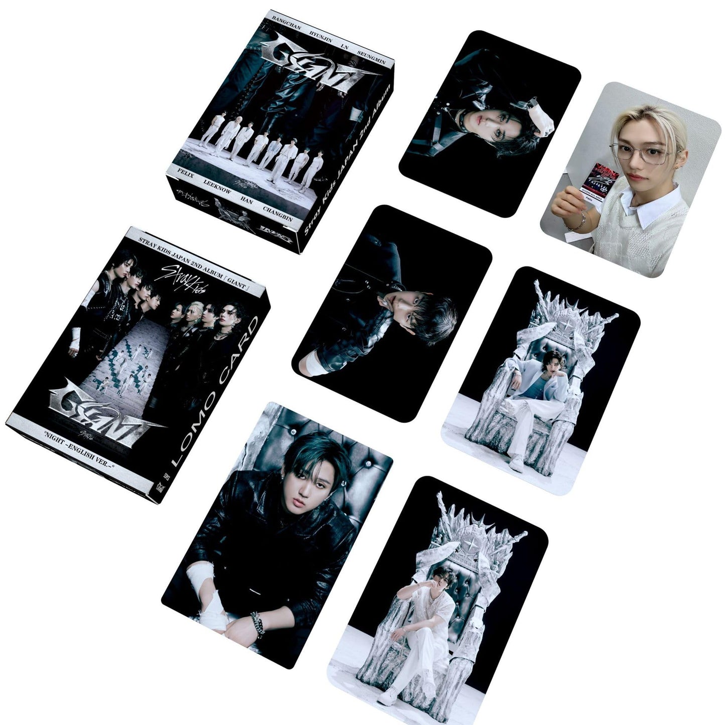 55 PCS Stray Kids  Photocards New Album GIANT Merch Small Cards, Star Peripheral Felix Li Longfu Lomo Cards